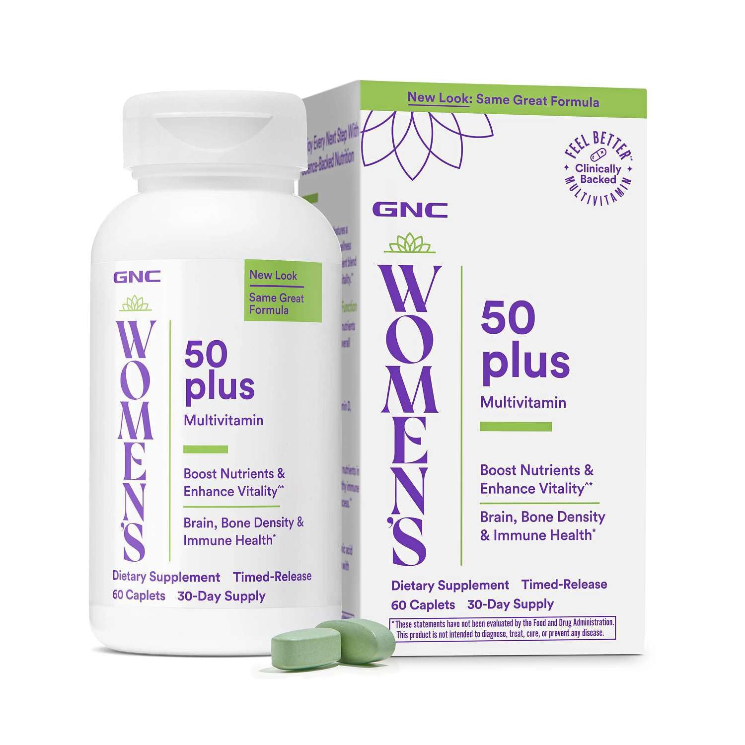 GNC Women's 50 Plus Multivitamin, High Potency, 60 Count, 30 Servings 60 Count (Pack of 1) Old Version
