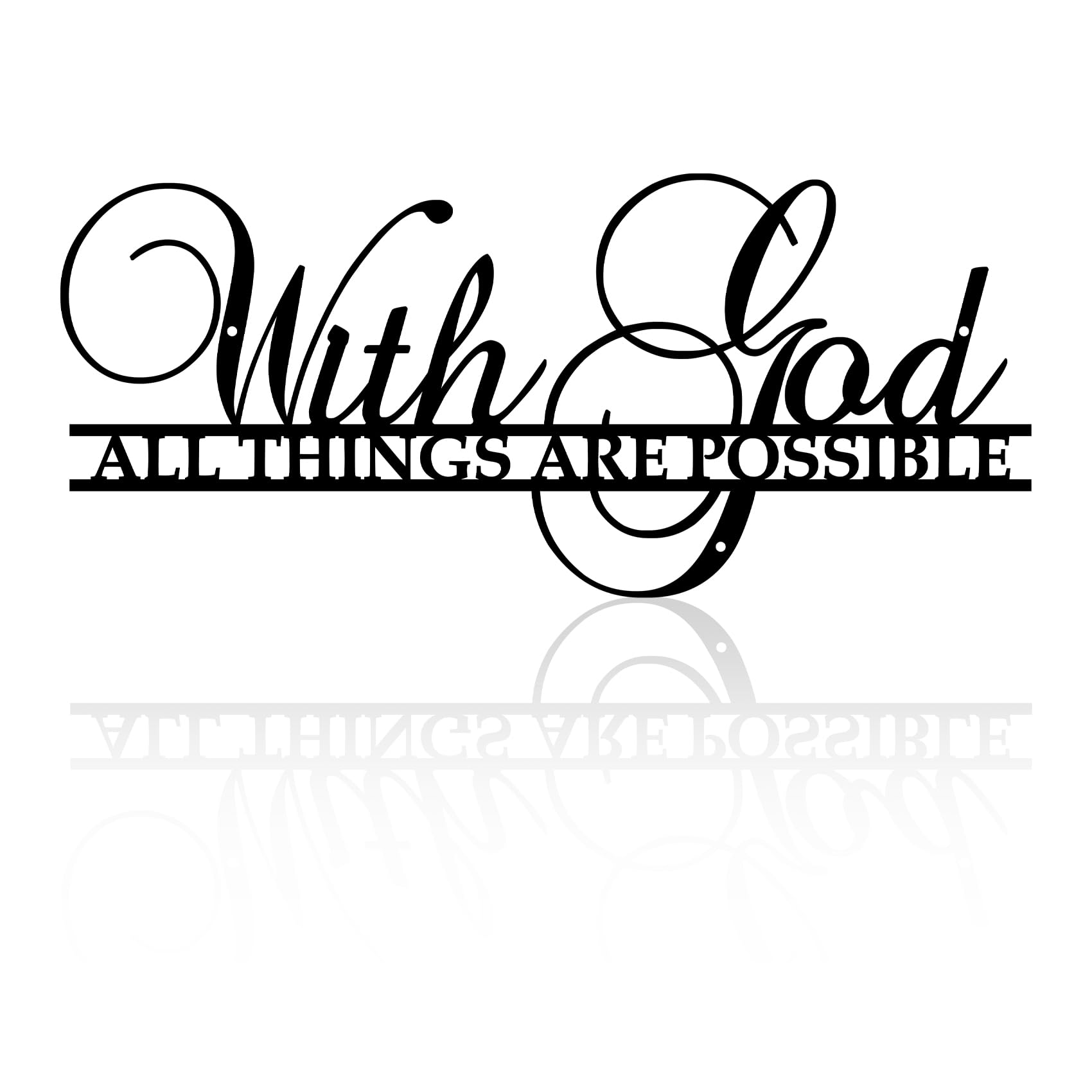 With God All Things Are Possible Sign Metal Wall Decor Art Black Religious Home Decor Christian Inspirational Word Hanging Signs for Home