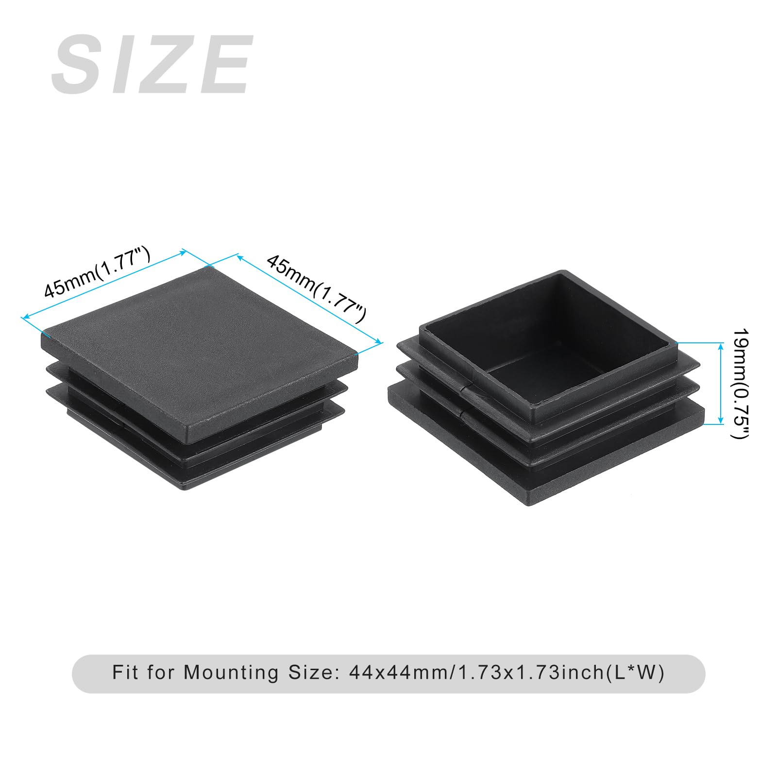 METALLIXITY Square Tube End Cap(45 x 45mm) 12Pcs - Image 2