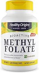 Methyl Folate Metil Folato 800MCG 120 Vcaps Healthy Origins