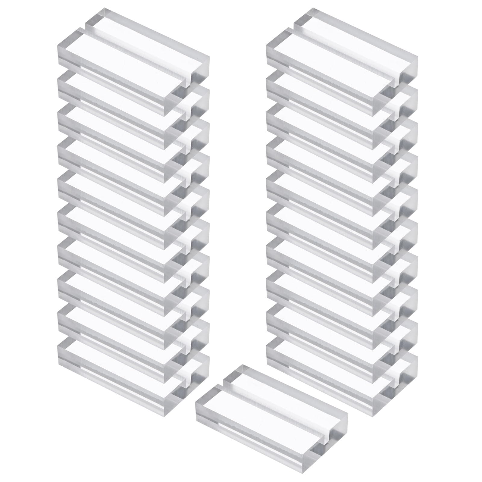 PATIKIL Place Card Holder, 20 Pcs 2 Inch Acrylic Table Sign Holder Table Number Holders Name Card Stands for Photo Menu Display Wedding Ceremony Birthday Party Decorations, Clear