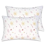 Zenssia Organic Cotton Toddler Pillowcases Pack of 2, 13x18 Inches Travel Pillowcase with Envelope Closure, Soft & Breathable Baby Pillow Case Cover, Sunny Pink