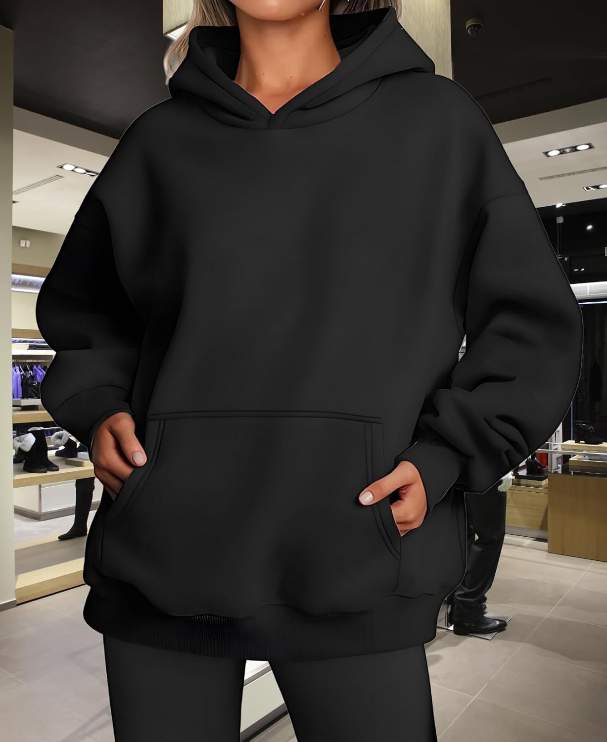 Women's Oversized Hoodie Fleece Sweatshirt Fall Winter Soft Pullover Casual Fashion Sweatshirt for Women - Image 3