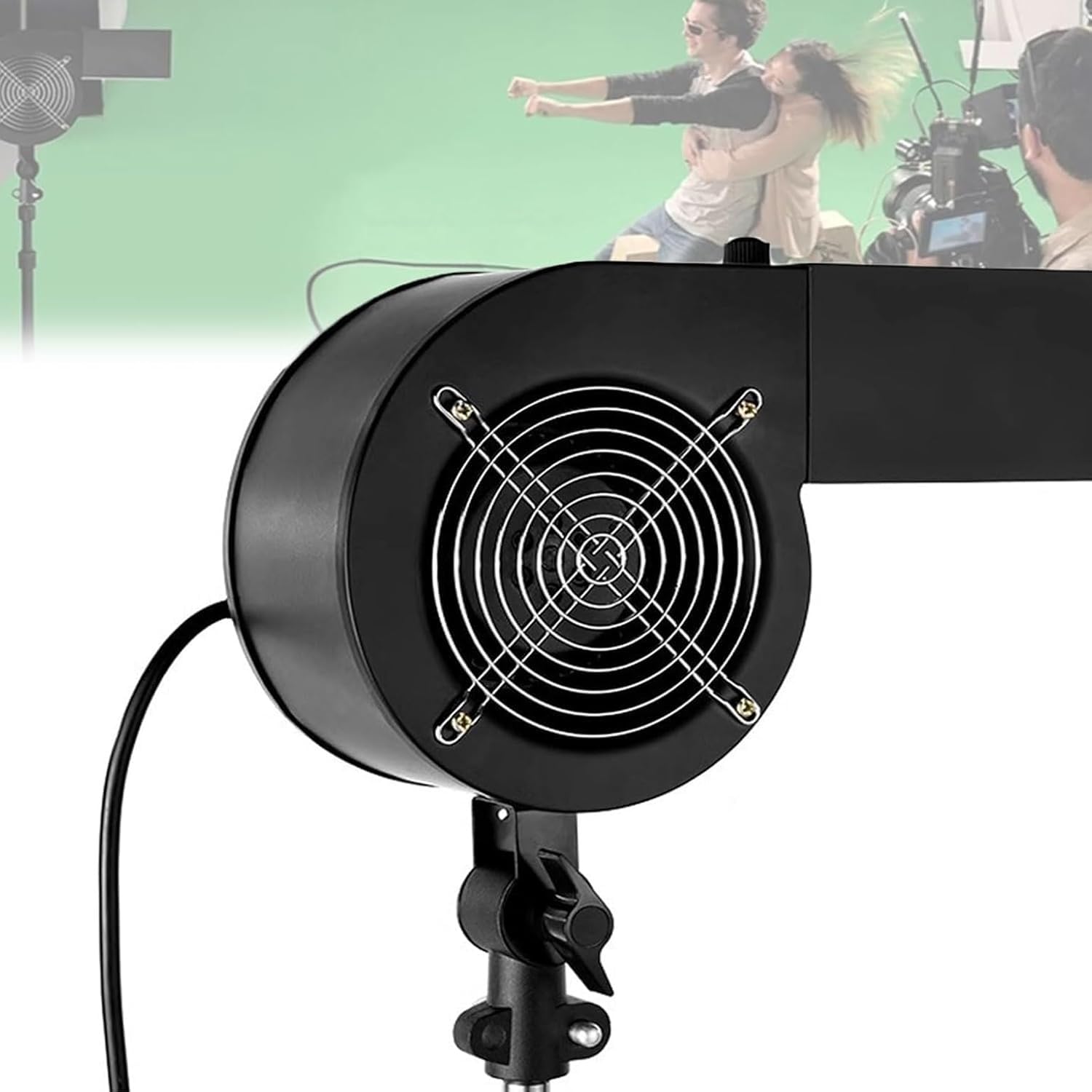 Ventilatore portatile for fotografia, macchina for effetti speciali da palcoscenico da 120 W, velocità massima 2600 giri/min e angolo regolabile, ventilatore for capelli da studio