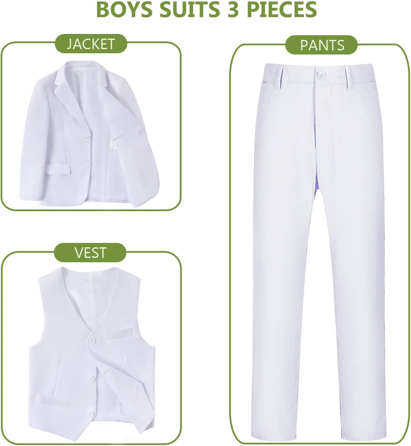 Boys Suits for Kids Toddler Tuxedo Boys' Formal Suit Set Slim Fit Wedding Ring Bearer Outfit