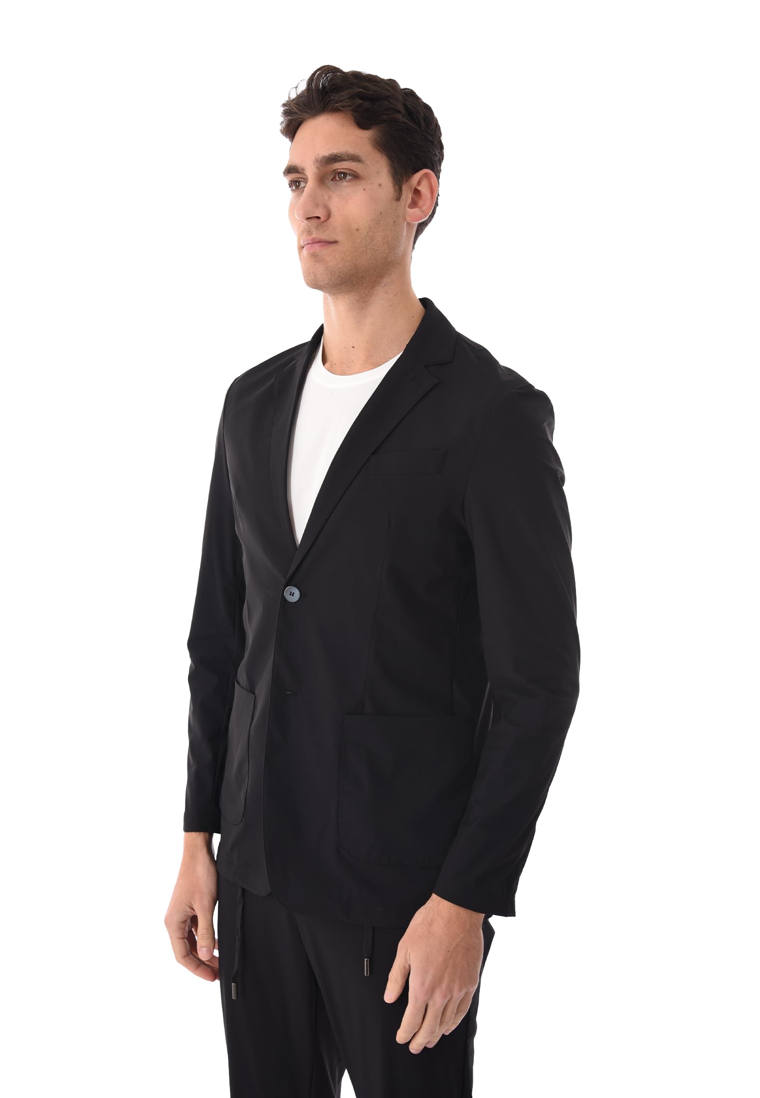 Ciabalù Giacca Uomo Elegante Slim Fit No Stiro Stretch Estiva Blazer Uomo Tecnico Leggero da Viaggio con Sacchetto Travel Incluso