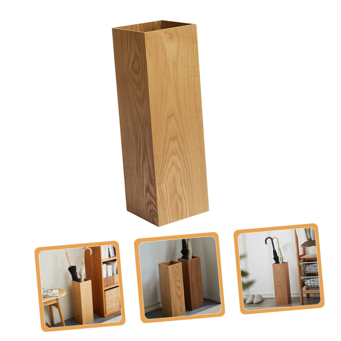 Hoement Holz Regenschirmständer - Klappbarer Schirmhalter Mit Abtropfschale