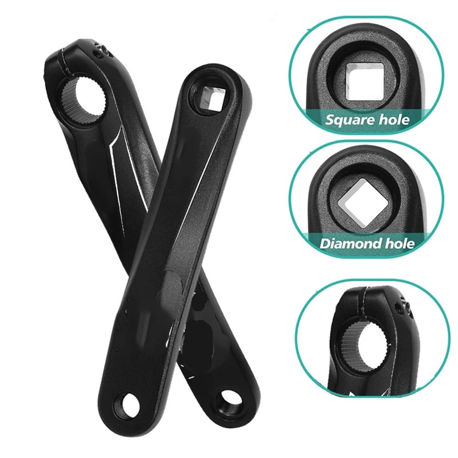 Generico Pedivella di Ricambio for Bici, Foro Scanalato Quadrato, Pedivella Sinistra for Parti di Ricambio for Biciclette Elettriche da Allenamento