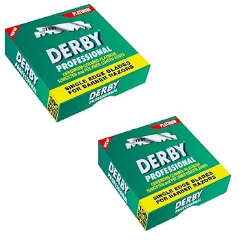 شفرات الحلاقة الاحترافية من Derby Professional ، 100 Count (حزمة 2)