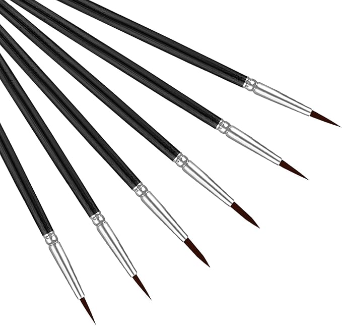 KINBOM 6pcs Detail Paint Brush Set, Fine Tip Paint Brush Miniature