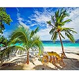 Mobicus 5D DIY Full Diamond Painting by Number Kits，Leisure Beach(16X12inch/40X30CM)