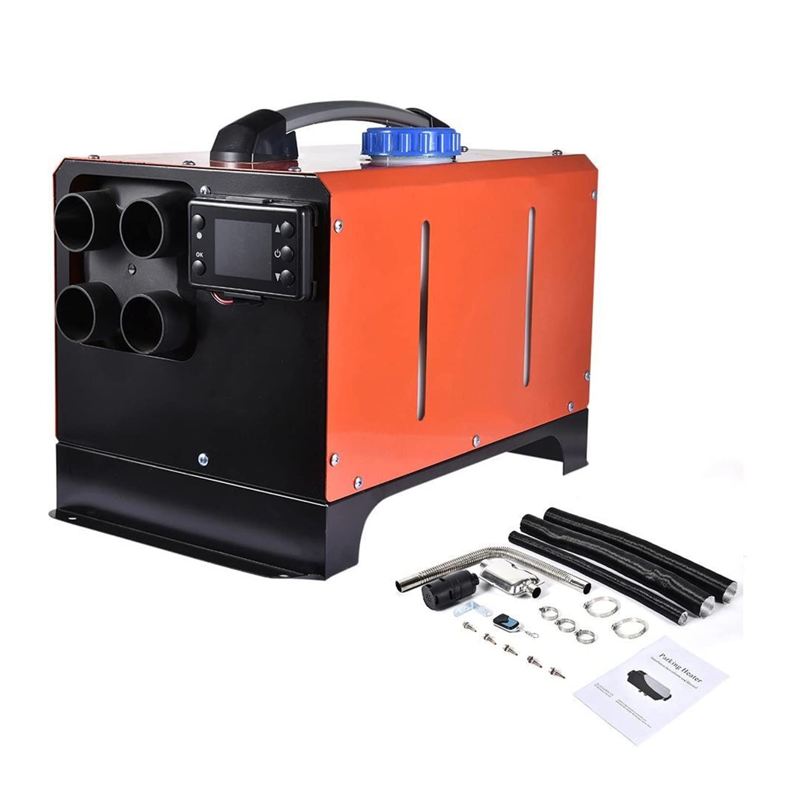 Diesel Parking Heater All In One Car Heater 12/24V 5000W Car Diesels Air Parking Heater LCD Remote Control Monitor Switch For Truck Bus Trailer (Color : Giallo, Size : 1)