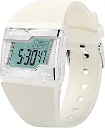 Relógio de Pulso Esportivo Multifuncional para Mulheres 100 Metros à Prova d'água para Natação e Mergulho, Cronômetro de Volta, Despertador, Calendário, Luz de Fundo