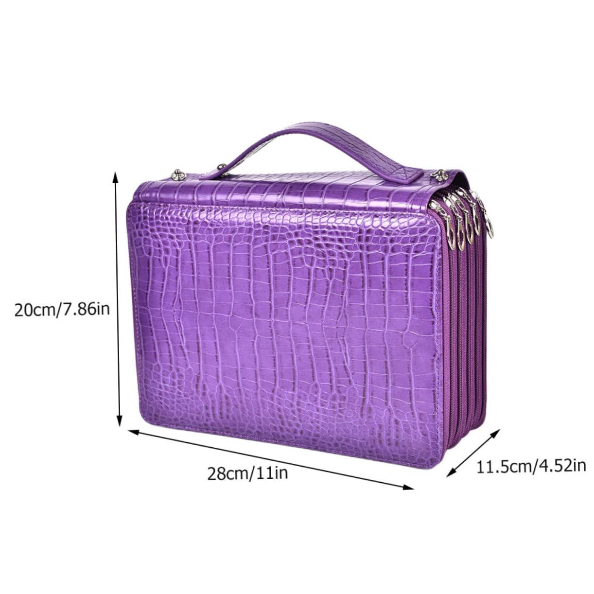 HOMSFOU Borsa Organizer per Cancelleria 252 Fori in Pu e Poliestere, Astuccio Capiente per Matite e Pennelli, Borsa Scolastica Leggera per Scuola e Disegno