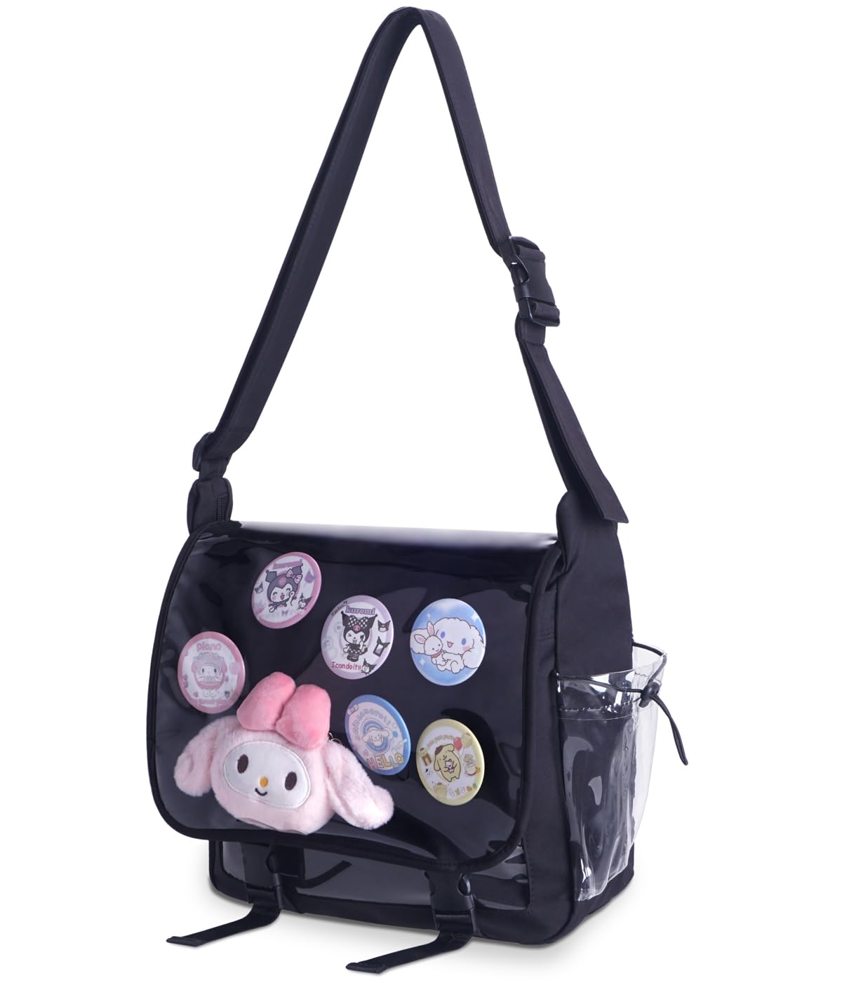 CoolChange Ita bag - Borsa con finestra trasparente e coperchio intercambiabile, 28 x 30 cm, colore nero, Colore: nero.