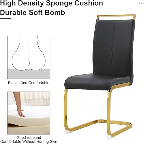 Miniatura 5 de Juego de mesa de comedor de vidrio de 71 pulgadas para 6, juego de mesa de comedor para 6, mesa de cocina moderna y 6 sillas de PU, parte superior