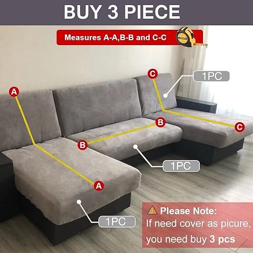 Miniatura 2 de Funda de sofá en forma de L, elástica de elastano, funda para sofá en forma de L, funda para sofá de 324 asientos, funda de sofá de 1 pieza con
