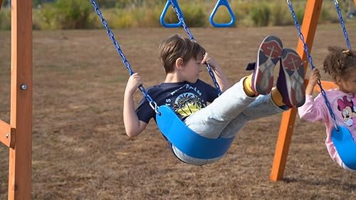 Miniatura 8 de Juego de columpios de madera para patio trasero, kit de bricolaje familiar para cualquier columpio, juego al aire libre para niños con barra