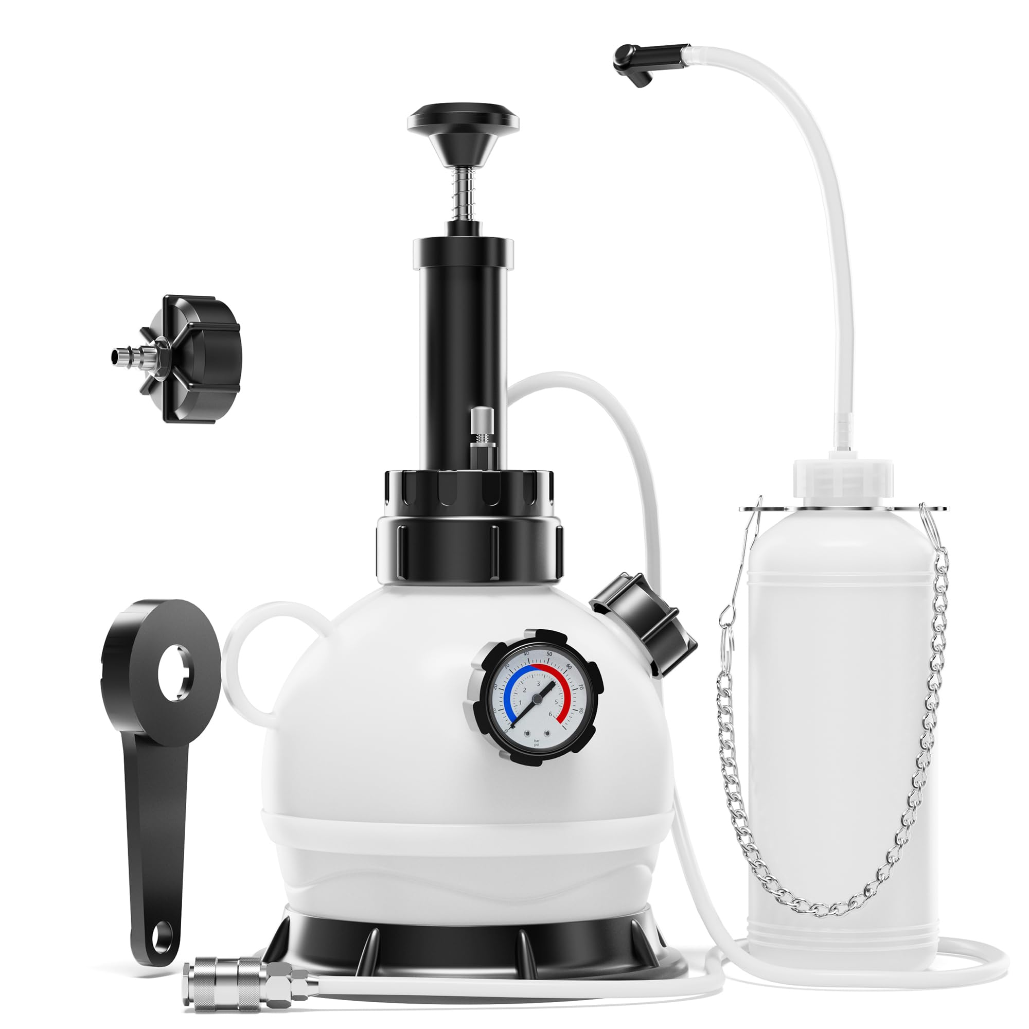 MKING 2L Mannual Brake Bleeder Kit with 2L Brake Fluid Power Bleeder 1L Fluid Pump and E20 Adapters, One Man Master Brake Flush kit