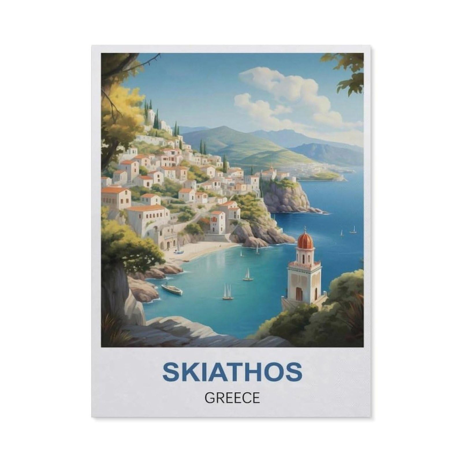 BEAYODKP DIY 5D Diamond Painting，Skiathos Greece（30x40cm）