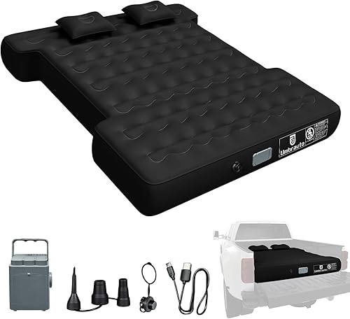 Miniatura 12 de Colchón de aire Umbrauto para camas de camión cortas de tamaño completo de 5.5-5.8 pies, colchón de aire inflable para tienda de camión con bomba,