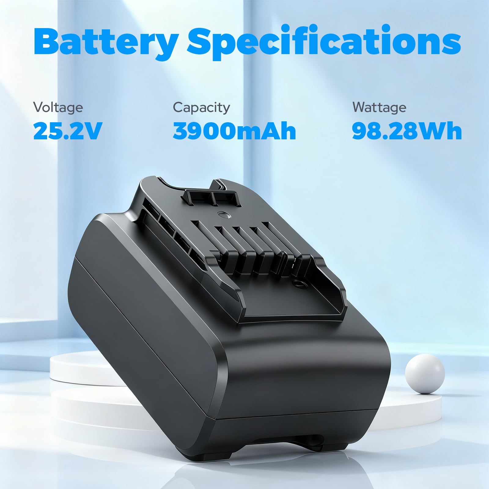 25,2V Akku für Philips AquaTrio 9000 Series Nass-Trockensauger, 3900mAh Lithium-Ionen Ersatzakku für Philips AquaTrio 9000 Staubsauger
