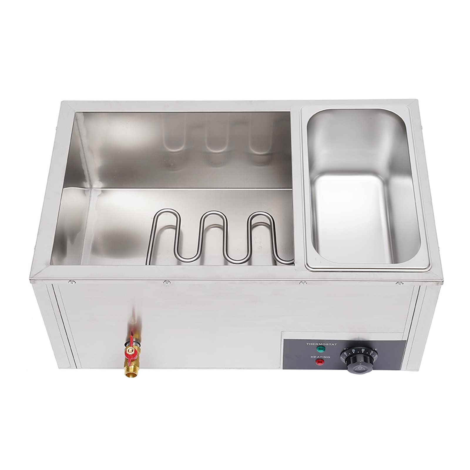 Scaldavivande Commerciale a bagnomaria 3 pentole, scaldavivande Elettrico con Controllo della Temperatura, scaldavivande a Buffet in Acciaio Inossidabile con coperchi