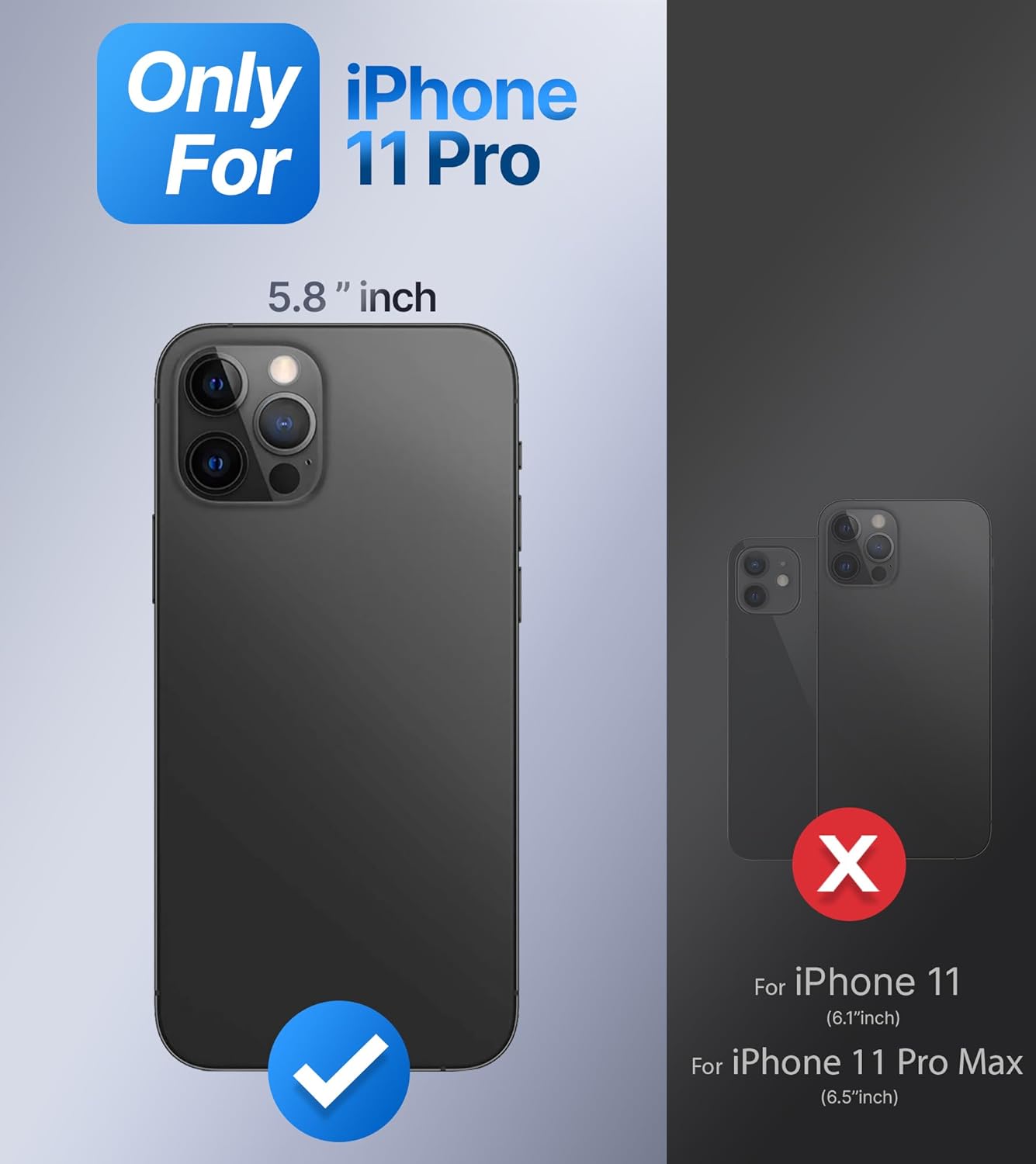 Shields Up for iPhone 11 Pro Case with Stand, Phone Case Clear with Double Ring Holder [Adjustable & Foldable] Shockproof Protective Cover for iPhone 11 Pro 5.8 inch - Clear - Image 2