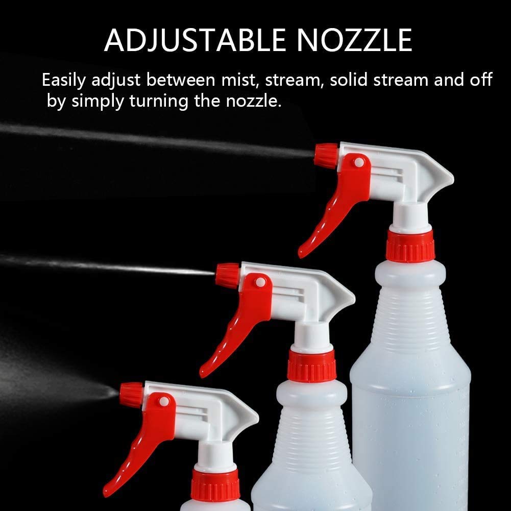 Plastic Spray Bottle Nozzle Heavy Duty Spraying Bottle Replacement Part Leak Proof Mist Water Bottle Spray Nozzle for Chemical Cleaning Solutions All-Purpose Adjustable Head Sprayer 4PCS (Red) image 4