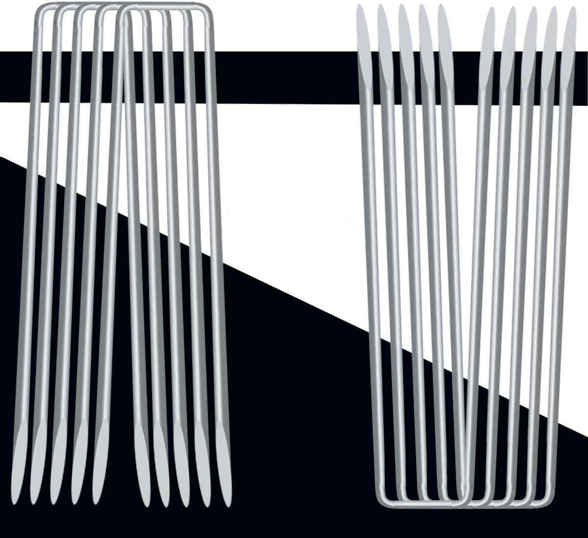 UPlama 100PCS Garden Galvanized Ground Staples Landscape Sod Stakes, 6" Garden Stakes/Spikes/Pins/Pegs, Anchor Pins U-Shaped Garden Securing Pegs for Anchoring Tents Landscape Fabric