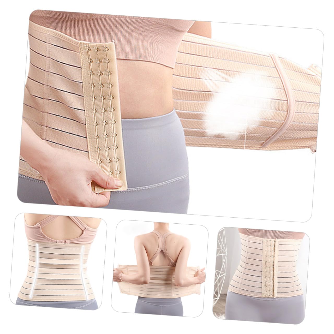 BESPORTBLE Postpartum Belly Binder Belt Breathable Waist Support Girdle for Women Slimming Abdominal Binder with Elastic Fit for Post Pregnancy and Active