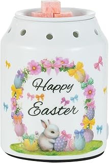 Easter Wax Melt Warmer: Wax Melter for Scented Candle Cute Electric Burner with 2 Light Bulbs Easter Home Decor Gift for Women