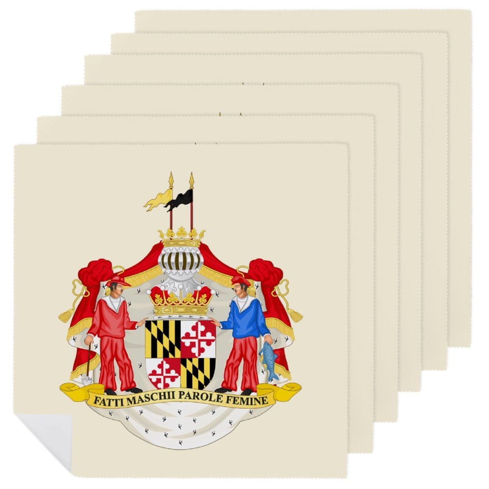 Juego de servilletas de tela cuadradas con diseño de Maryland para comedor