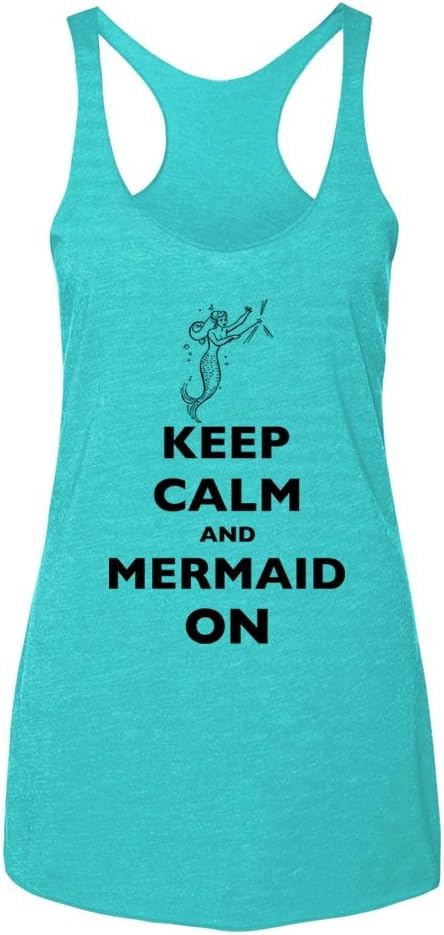 Keep Calm and Mermaid On design2 - Soft Tri-Blend Racerback Tank