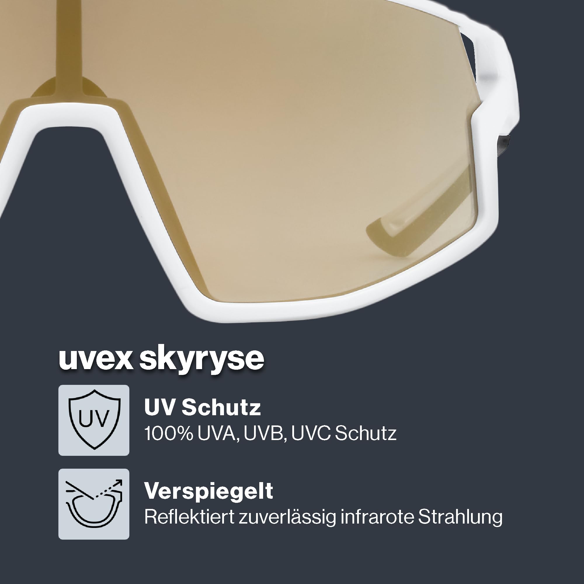 uvex skyryse - Sportbrille für Damen und Herren - starker Schutz vor Sonnenstrahlung - direkte Rahmenbelüftung