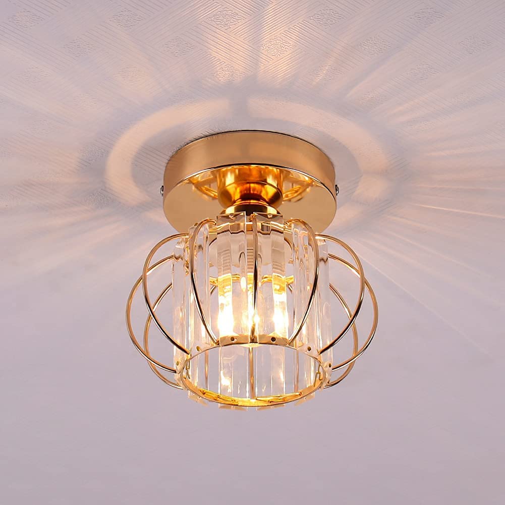 Snapklik.com : Gold Modern Semi Flush Mount Ceiling Light Fixture Mini ...