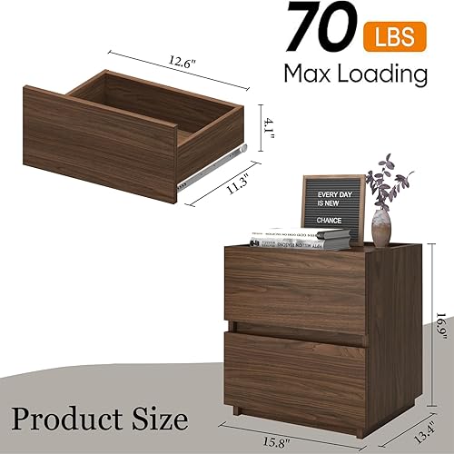 Miniatura 3 de furtble Cómoda apilable de 2 cajones, cómoda pequeña para armario, mesita de noche moderna para dormitorio, mesa auxiliar con cajón de Classic