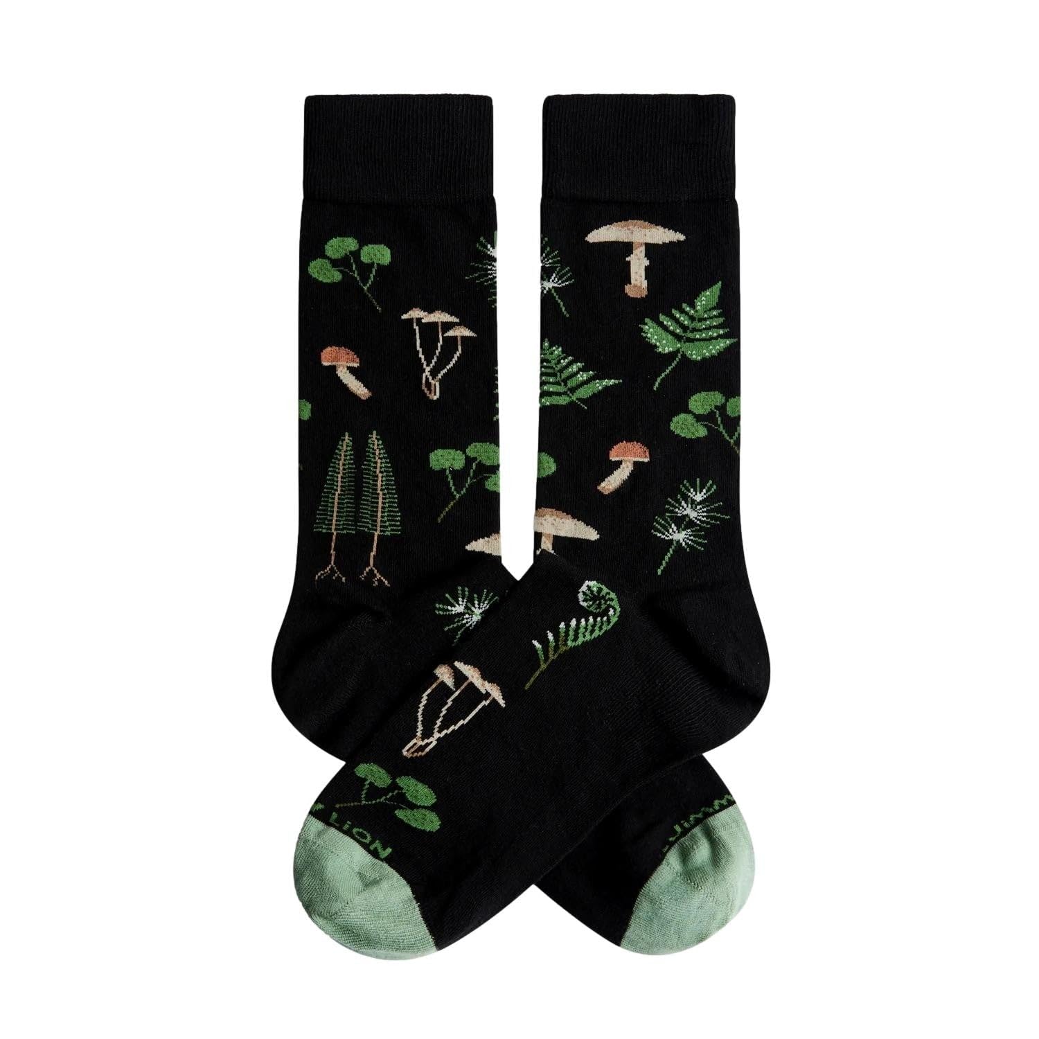 Jimmy LionHalf Crew Socks Multicoloured Mushrooms Unisex Socks (Size M: 36-40, Size L: 41-46)
