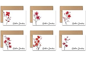 Personalized 4 x 6 Flat Notecards with Envelopes