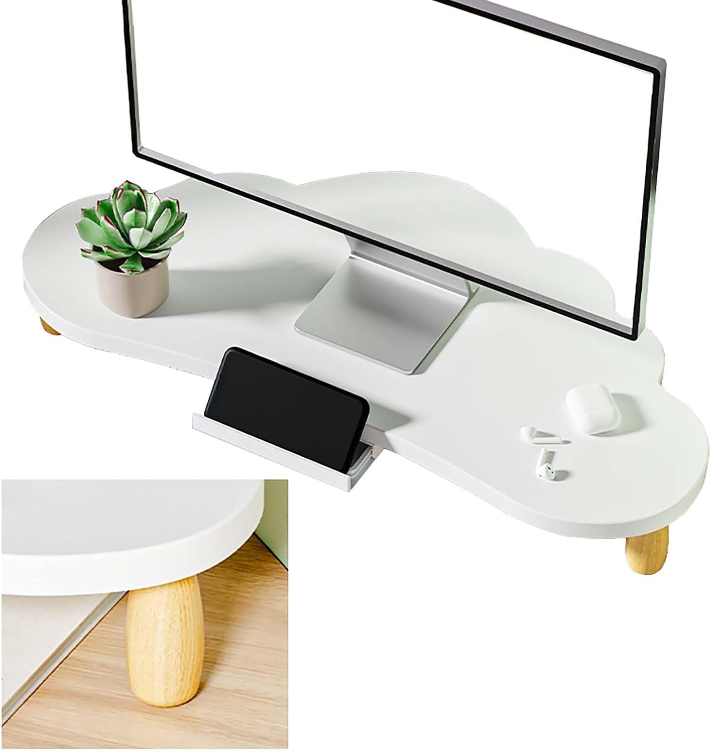 Amazon.com: BBHW Corner Monitor Stand White Desk Corner Shelf with ...
