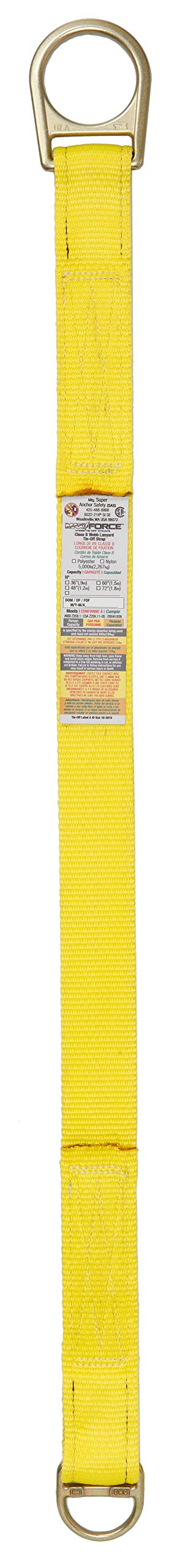 6031 Super Anchor Safety Heavy-Duty Tie-Off Strap with 2 D-Rings, 36"