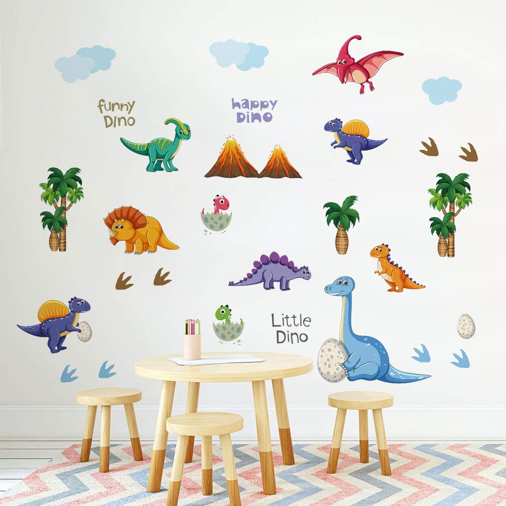 Runtoo tatuaż ścienny dinozaury, naklejka na ścianę do pokoju dziecięcego