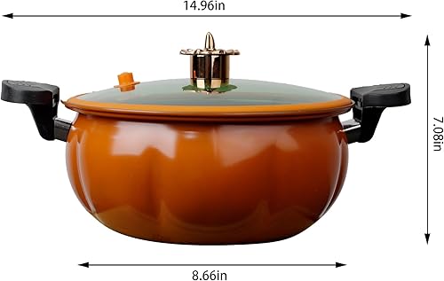 Miniatura 6 de Olla a presión de acero inoxidable de 8 l2.11 galones, ollas de presión para cocinar, olla de sopa antiadherente en forma de calabaza, olla a