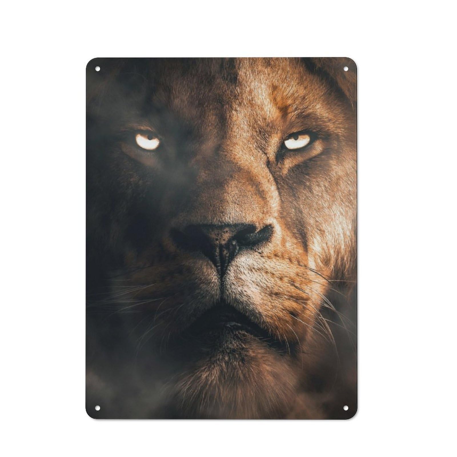 Junmoney Lion Face Tin Wall Sign With Design 40X30cm, Classic Kitchen Wall Decor For Restaurant, Kitchen, Counter Or Breakfast Nook