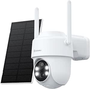 GALAYOU Wireless Outdoor WiFi Camera with Solar Panel – 2 K Outdoor Camera Wifi Battery with Colour Night Vision, PIR, Siren R1 asin的图片