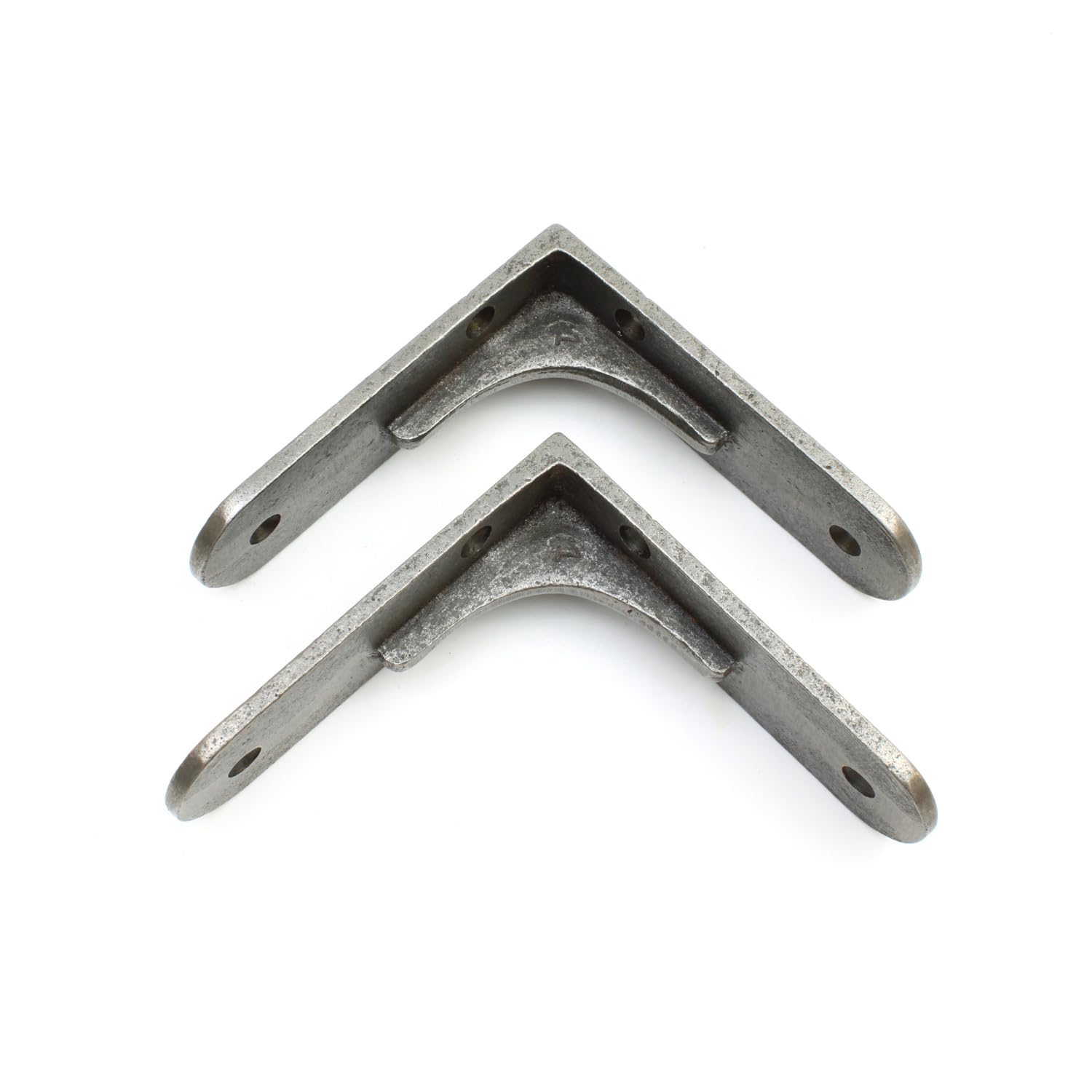 Pair of Corner Brace Gallows Style Antique Cast Iron Shelf Brackets - 90mm x 90mm