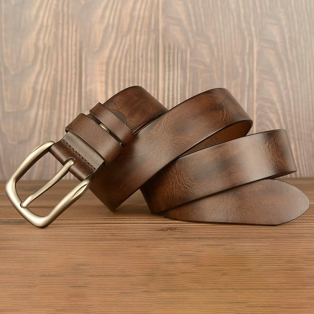 Herrengürtel aus echtem Leder, Retro-Freizeitgürtel, klassisches und modisches Design for Jeansgürtel