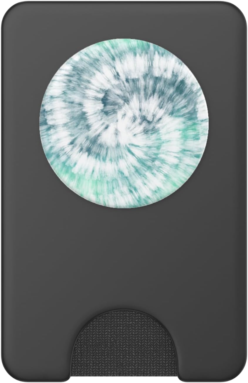 Cool Tie Dye Abstract Swirl Pattern - Mint Green & White PopSockets PopWallet for MagSafe