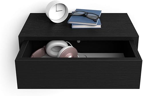 Miniatura 5 de Mobili Fiver, Riccardo Floating nightstand, Ashwood Black, Made in Italy Ashwood Negro,Roble,Olmo Perlado,Roble rústico,Ashwood Blanco,Canaletto