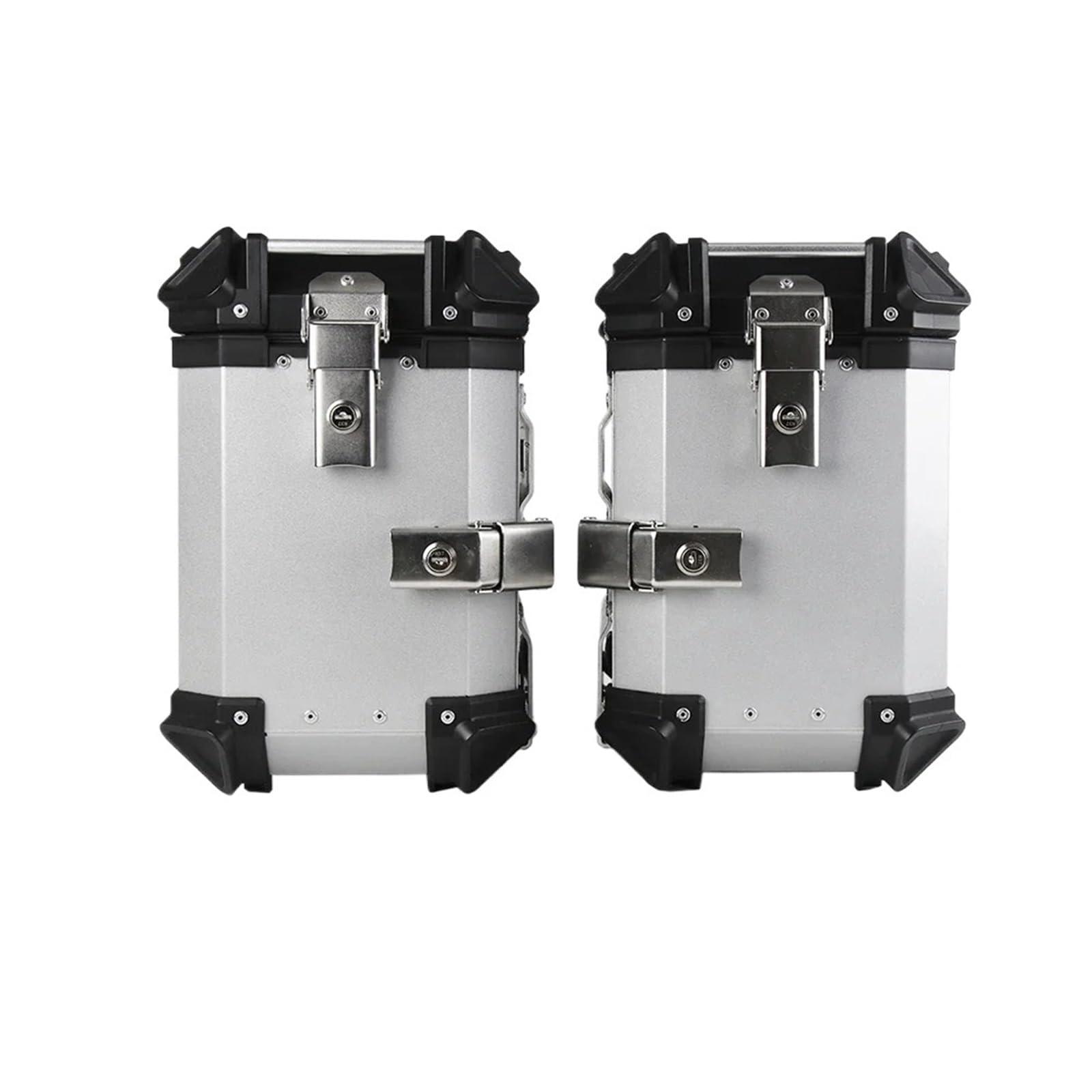 motocyklowyTopcase 38L Uniwersalny motocyklowy tylny górny kufer boczny bagażowy bagażnik zamek podróżny aluminiowa skrzynia narzędziowa bagażnika motocykla(35L Silver (1 pair))